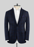 Reda Carli Blue Checks Wool Jacket - StudioSuits