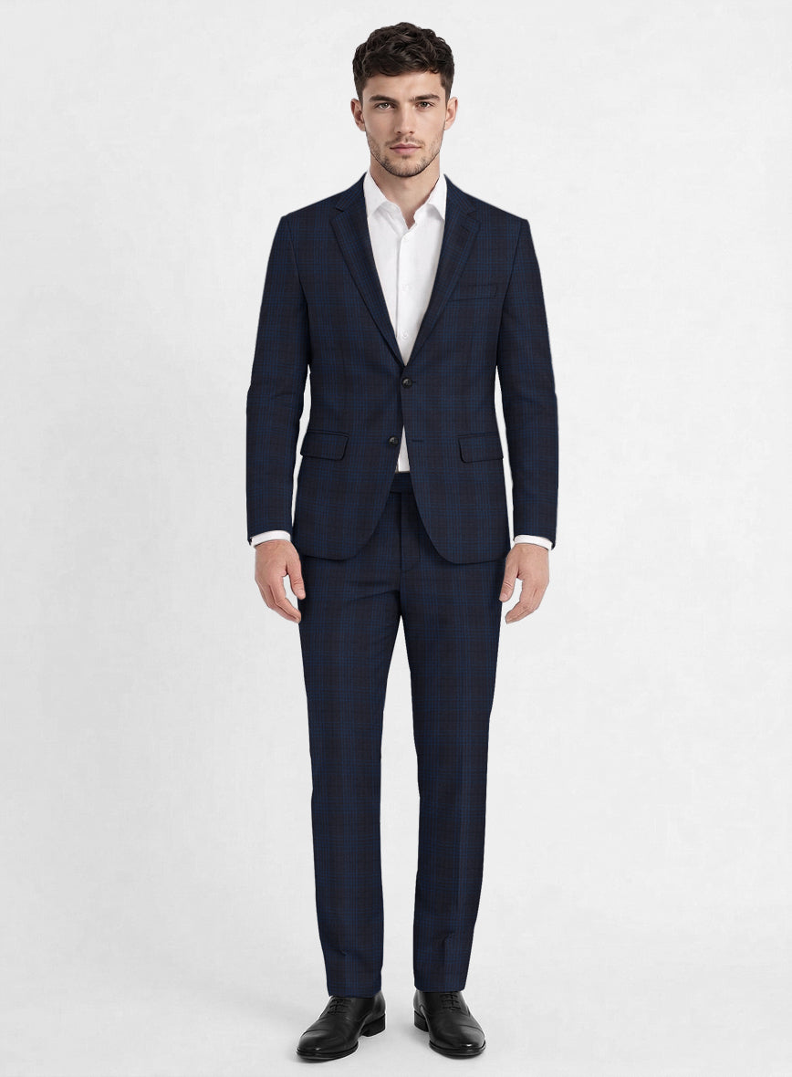 Reda Carli Blue Checks Wool Suit - StudioSuits