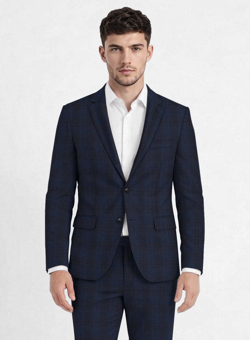 Reda Carli Blue Checks Wool Suit - StudioSuits