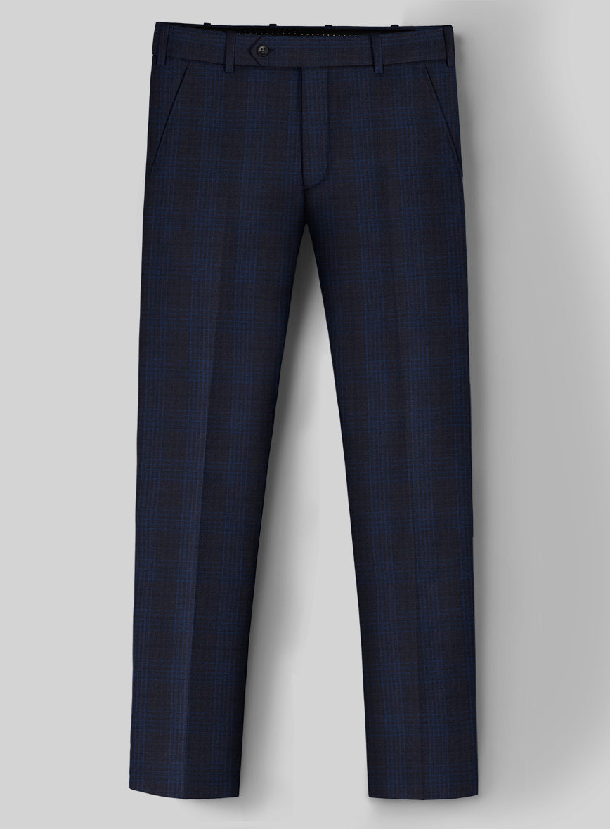 Reda Carli Blue Checks Wool Pants - StudioSuits