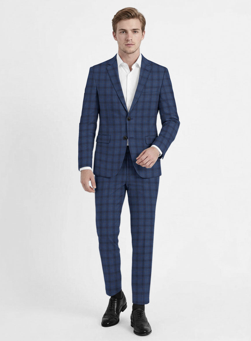 Reda Casal Blue Checks Wool Suit - StudioSuits
