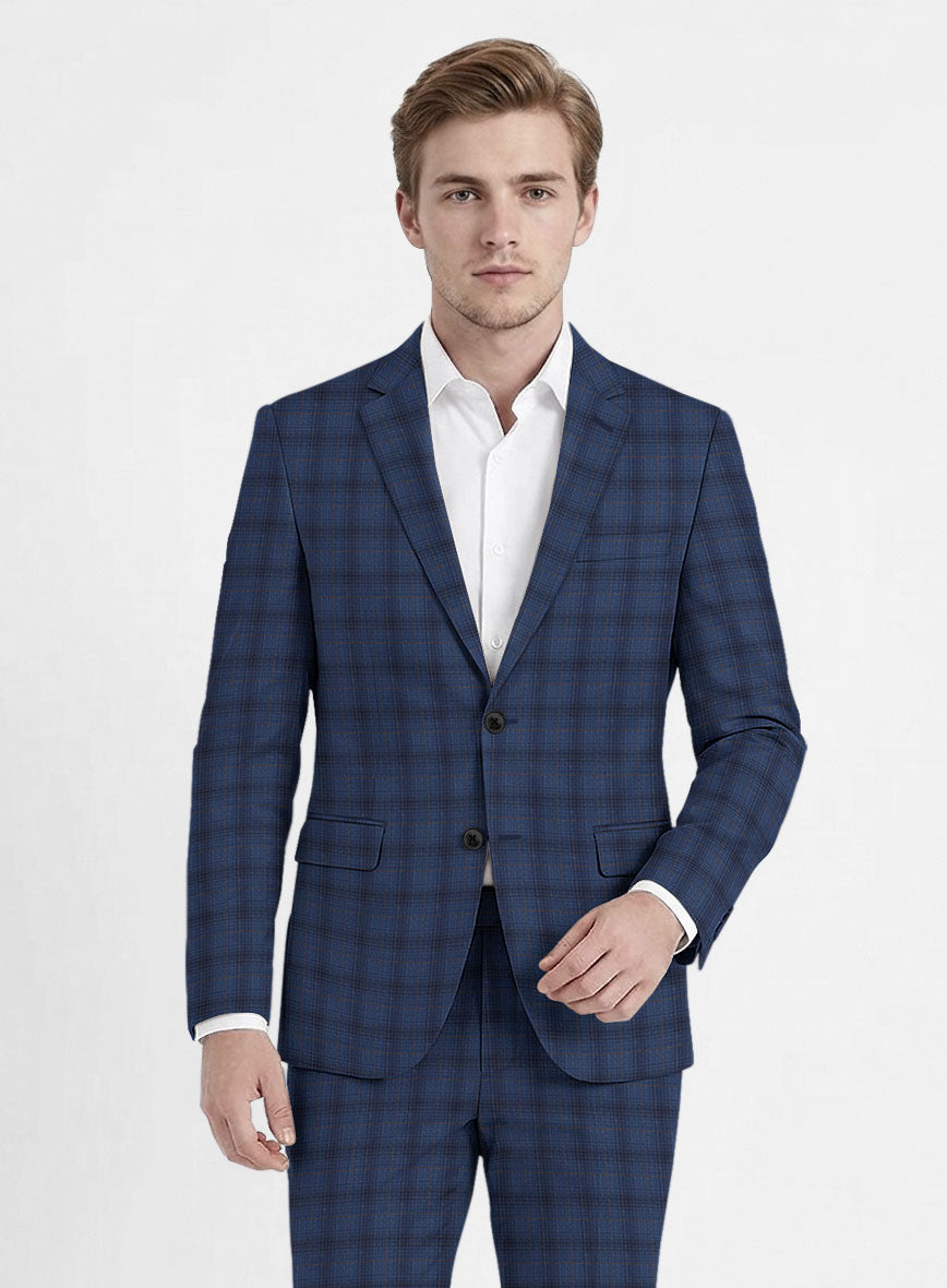 Reda Casal Blue Checks Wool Suit - StudioSuits