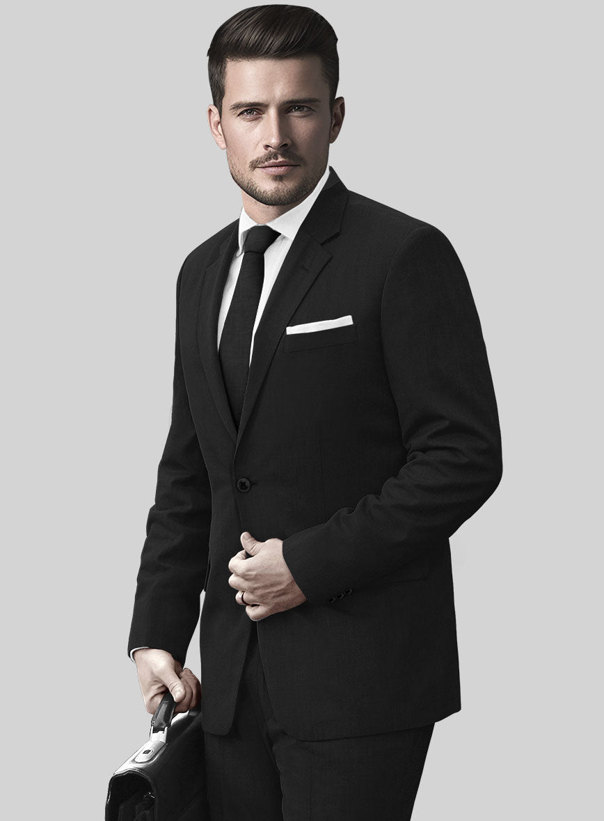 Reda Cashmere Black Wool Suit - StudioSuits