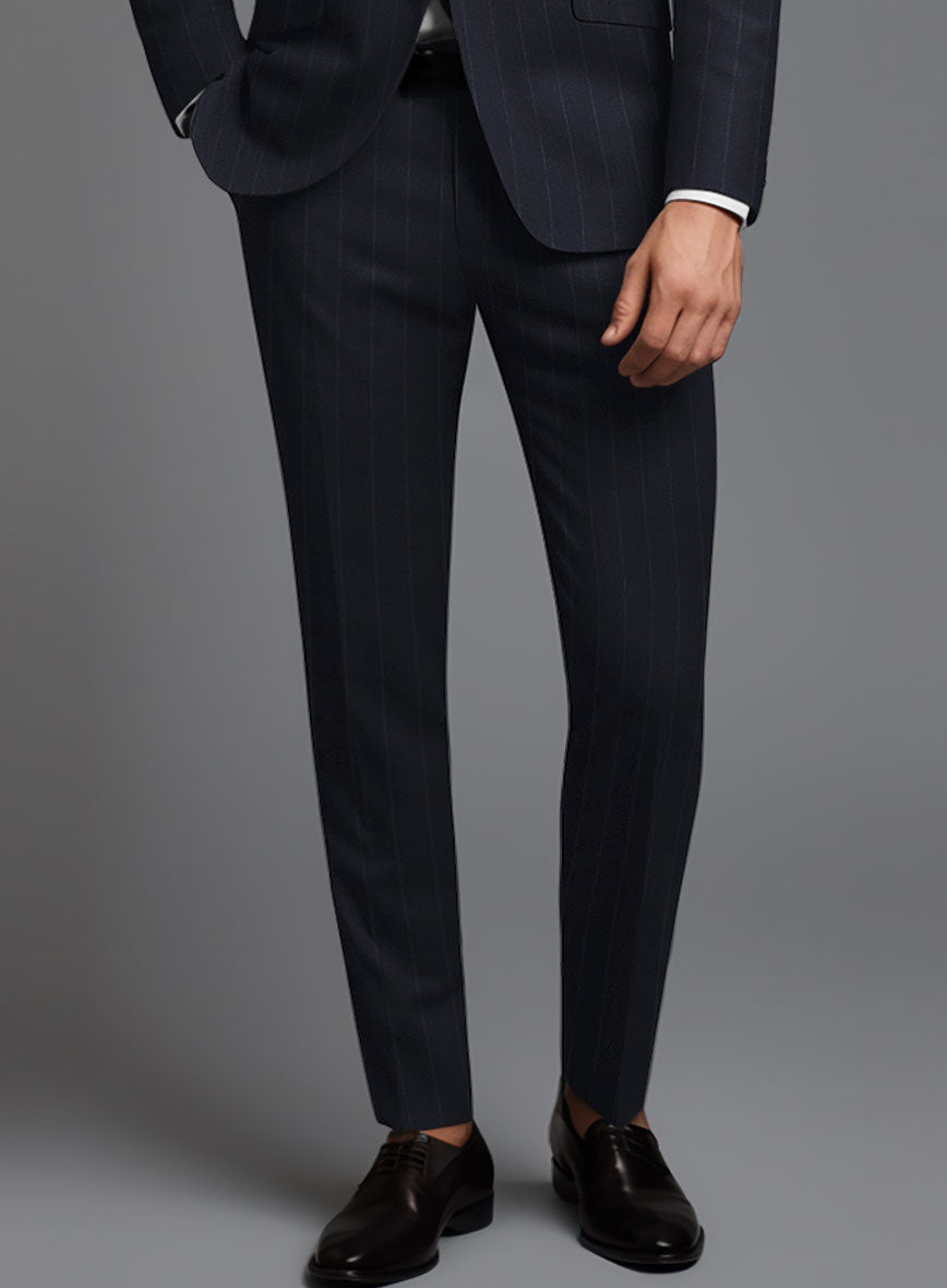 Reda Cashmere Blue Chalkstripe Wool Suit - StudioSuits
