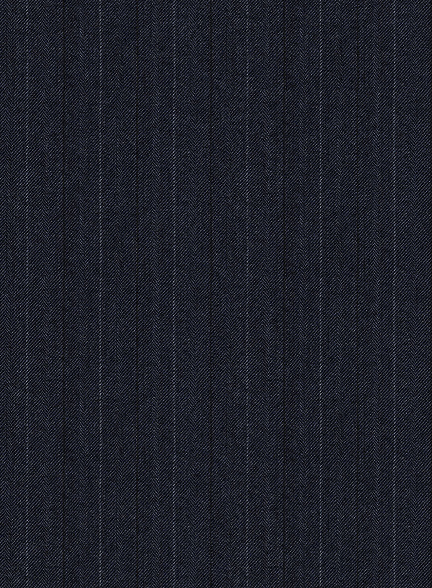 Reda Cashmere Blue Stripe Wool Jacket - StudioSuits