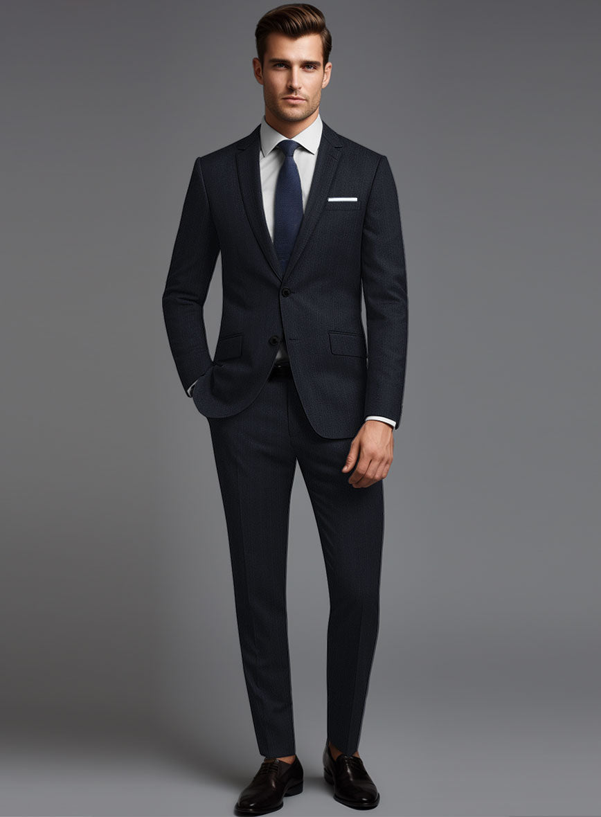 Reda Cashmere Blue Stripe Wool Suit - StudioSuits