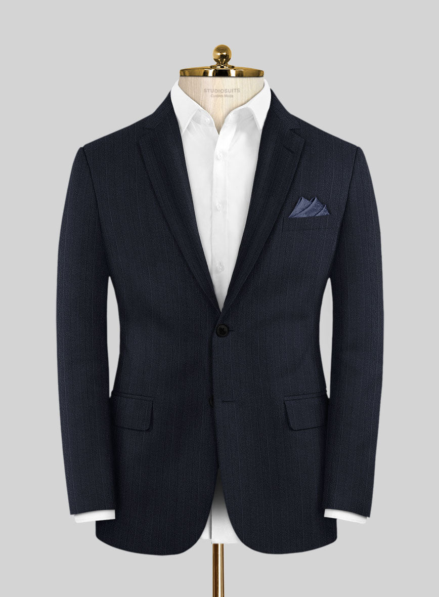 Reda Cashmere Blue Stripe Wool Suit - StudioSuits