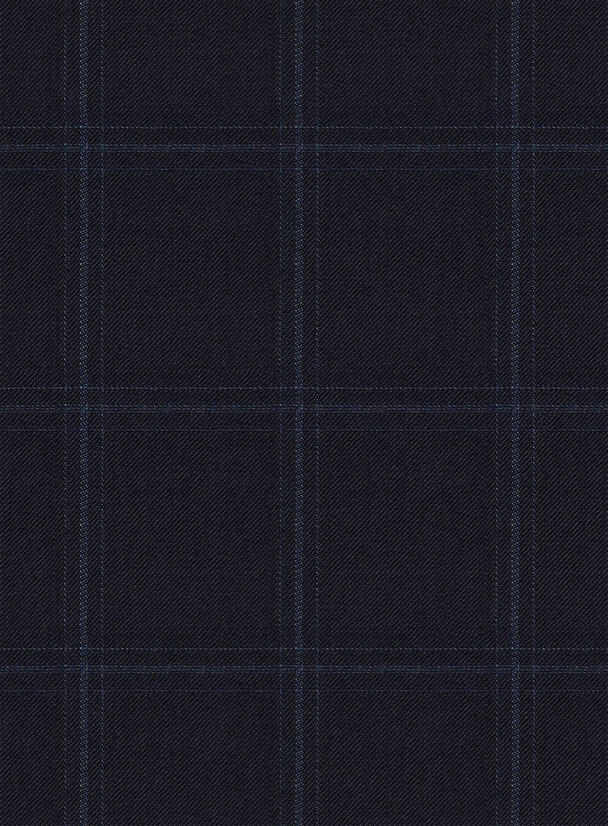 Reda Cashmere Blue Windowpane Wool Jacket - StudioSuits