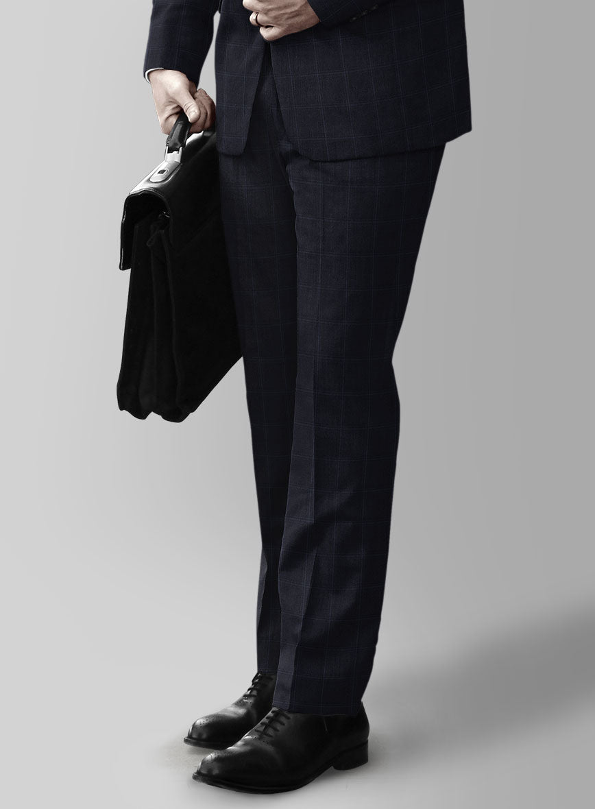 Reda Cashmere Blue Windowpane Wool Suit - StudioSuits