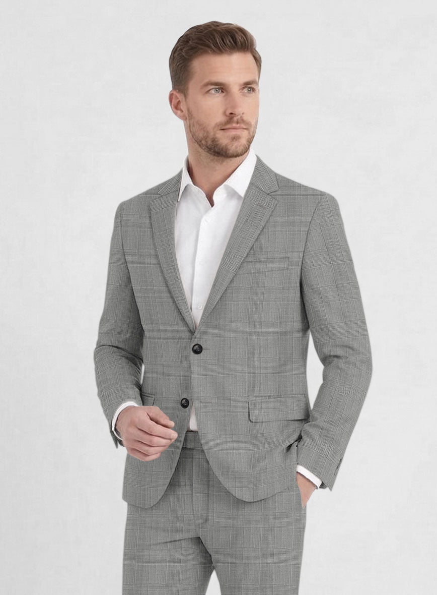 Reda Cashmere BW Prince Of Wales Wool Suit - StudioSuits