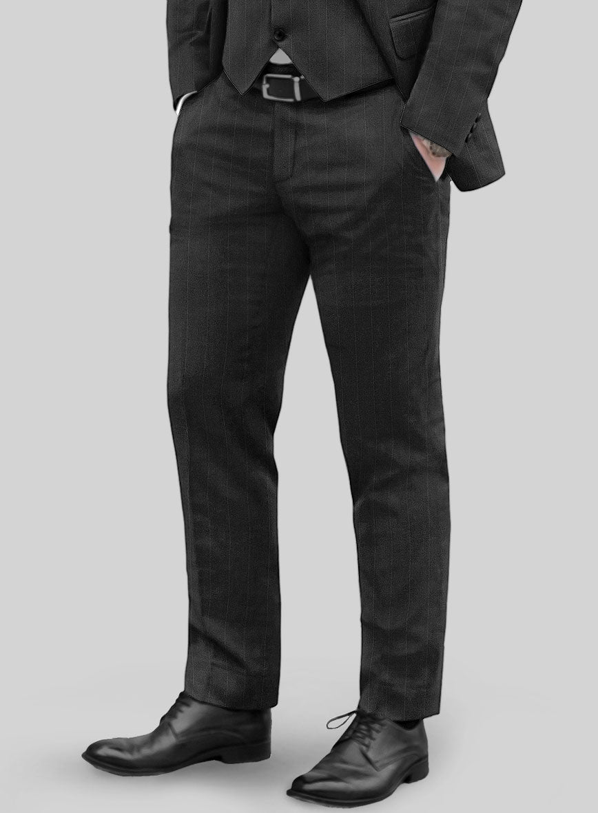Reda Cashmere Dark Gray Chalkstripe Wool Suit - StudioSuits