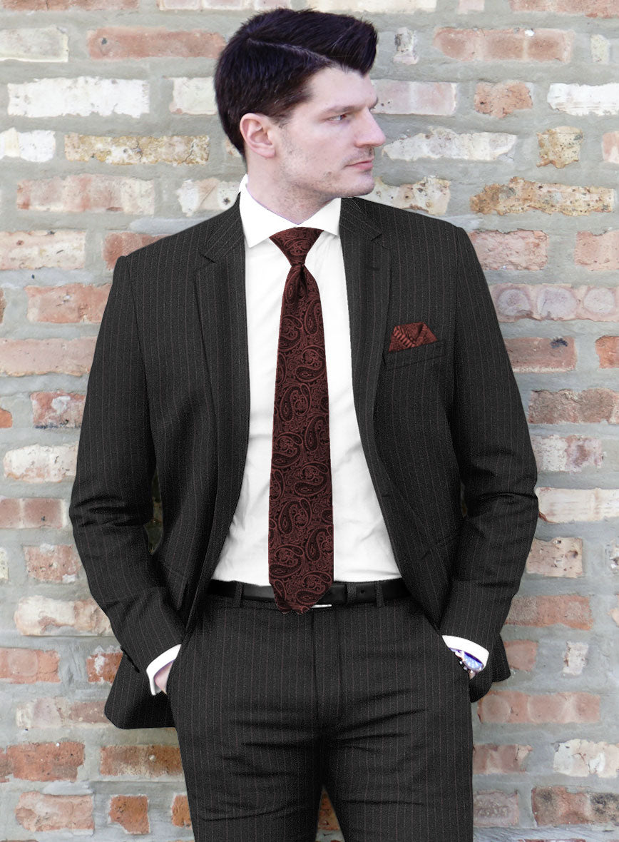 Reda Cashmere Dark Gray Stripe Wool Suit - StudioSuits