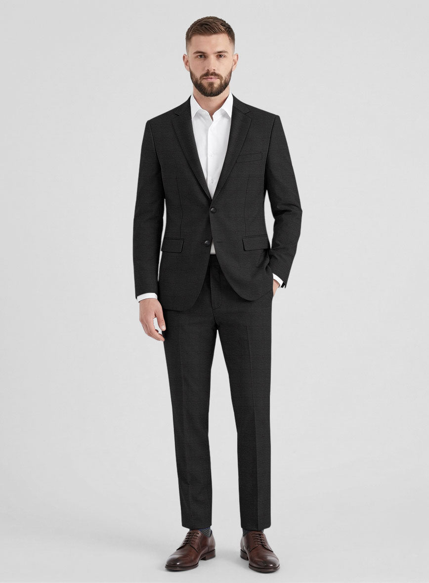 Reda Cashmere Dark Gray Windowpane Wool Suit - StudioSuits