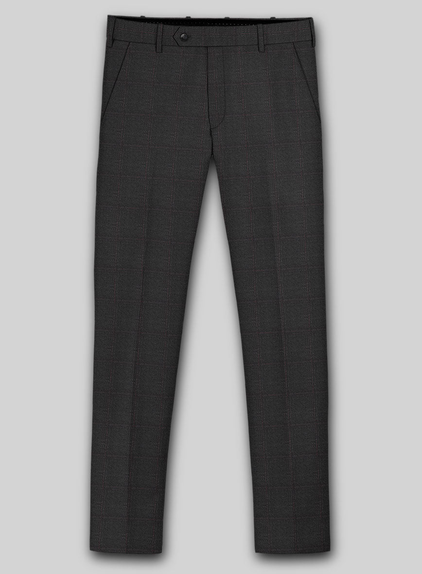 Reda Cashmere Dark Gray Windowpane Wool Suit - StudioSuits