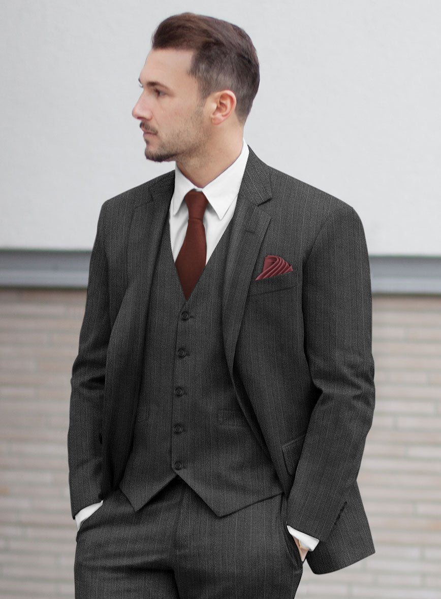 Reda Cashmere Gray Stripe Wool Suit - StudioSuits