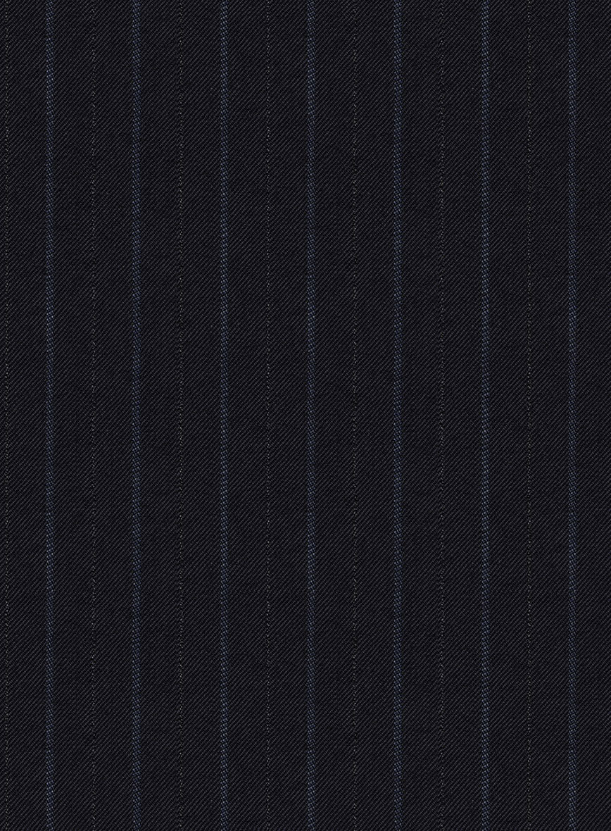 Reda Cashmere Navy Blue Stripe Wool Jacket - StudioSuits