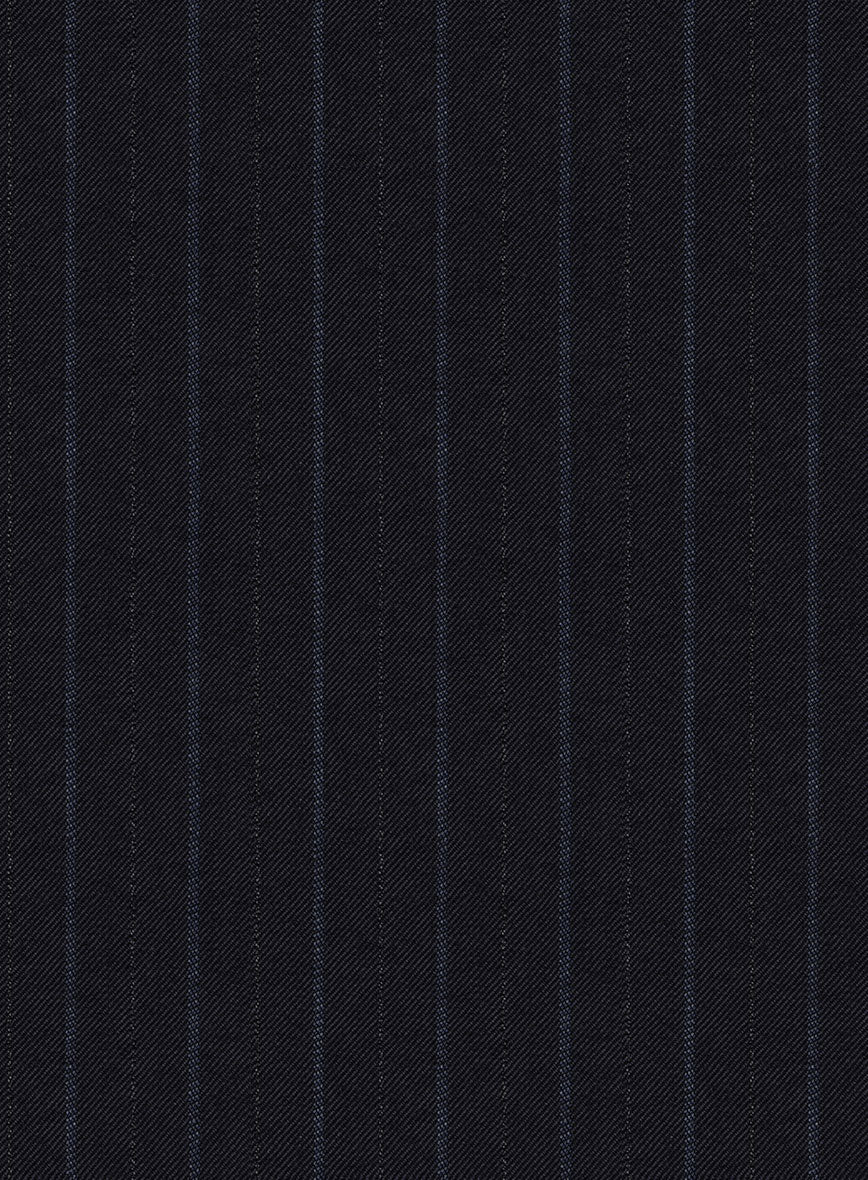 Reda Cashmere Navy Blue Stripe Wool Jacket - StudioSuits
