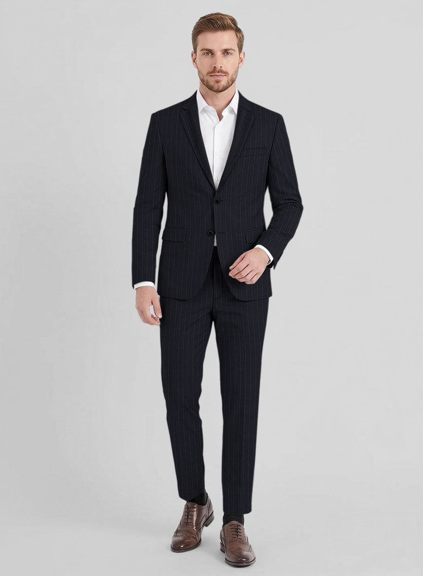 Reda Cashmere Navy Blue Stripe Wool Suit - StudioSuits