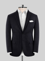 Reda Cashmere Navy Blue Stripe Wool Suit - StudioSuits
