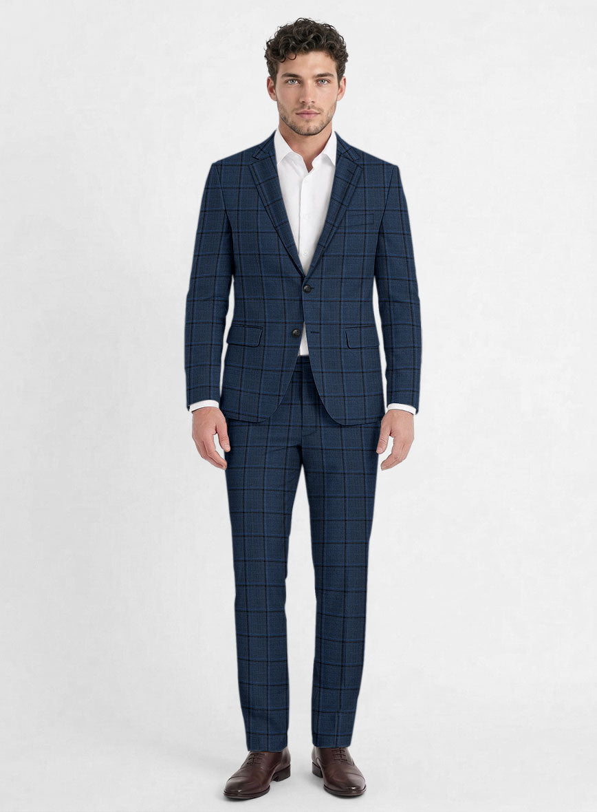 Reda Casi Blue Checks Wool Suit - StudioSuits