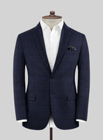 Reda Cavez Blue Checks Wool Jacket - StudioSuits