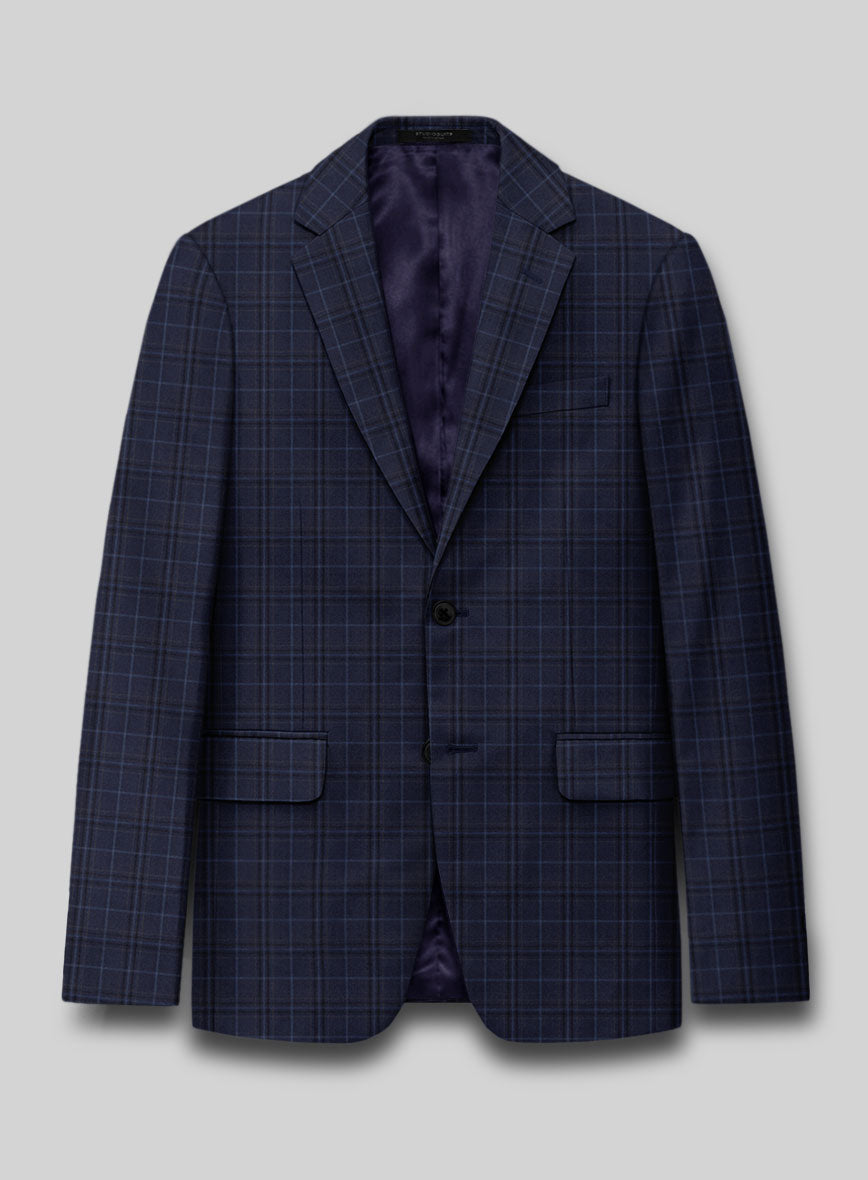Reda Cavez Blue Checks Wool Suit - StudioSuits