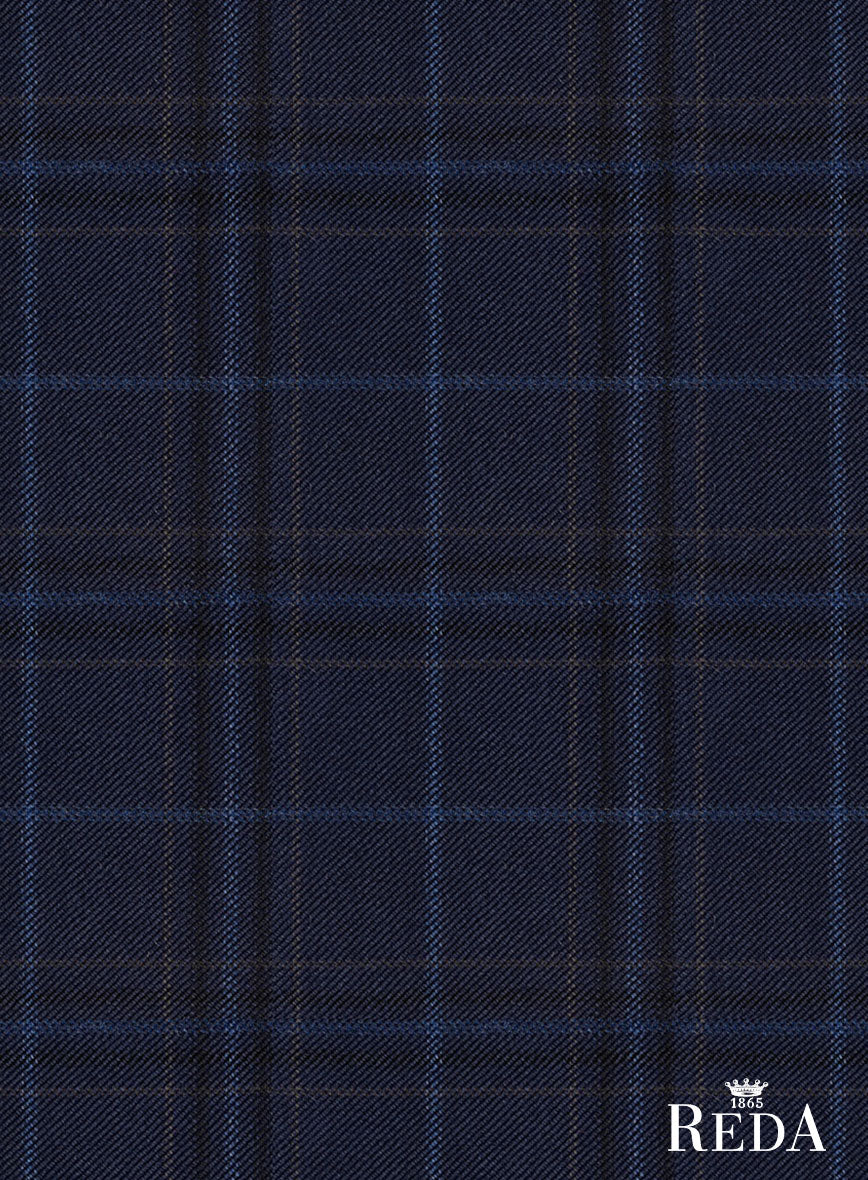 Reda Cavez Blue Checks Wool Suit - StudioSuits