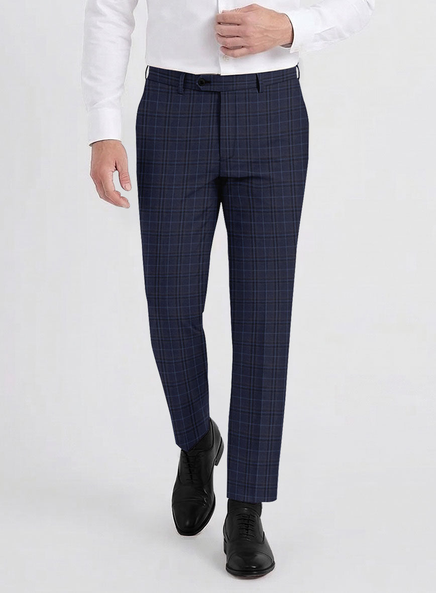 Reda Cavez Blue Checks Wool Suit - StudioSuits