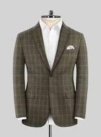 Reda Cebri Green Checks Wool Jacket - StudioSuits