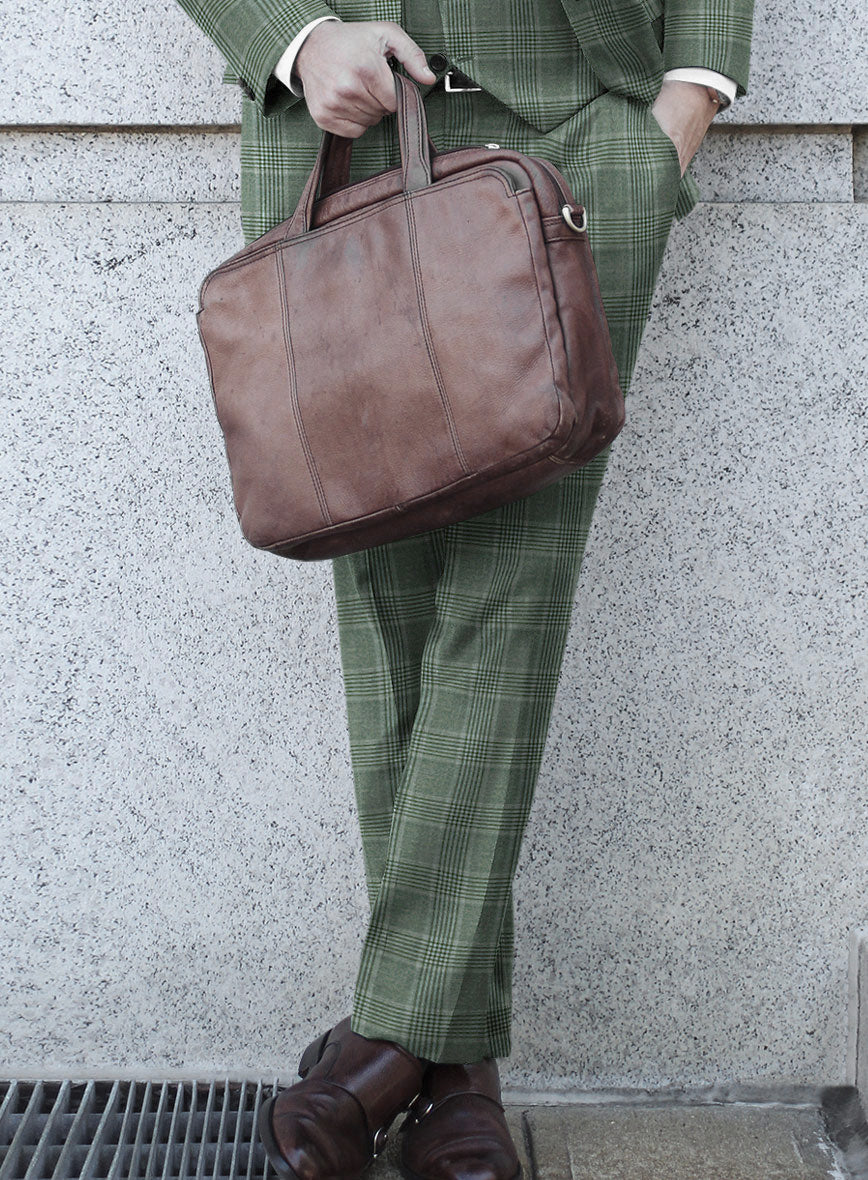 Reda Celadon Green Checks Wool Pants - StudioSuits