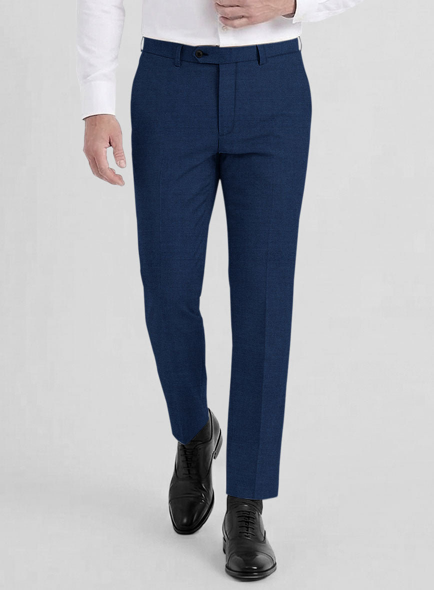 Reda Cobalt Blue Wool Pants - StudioSuits