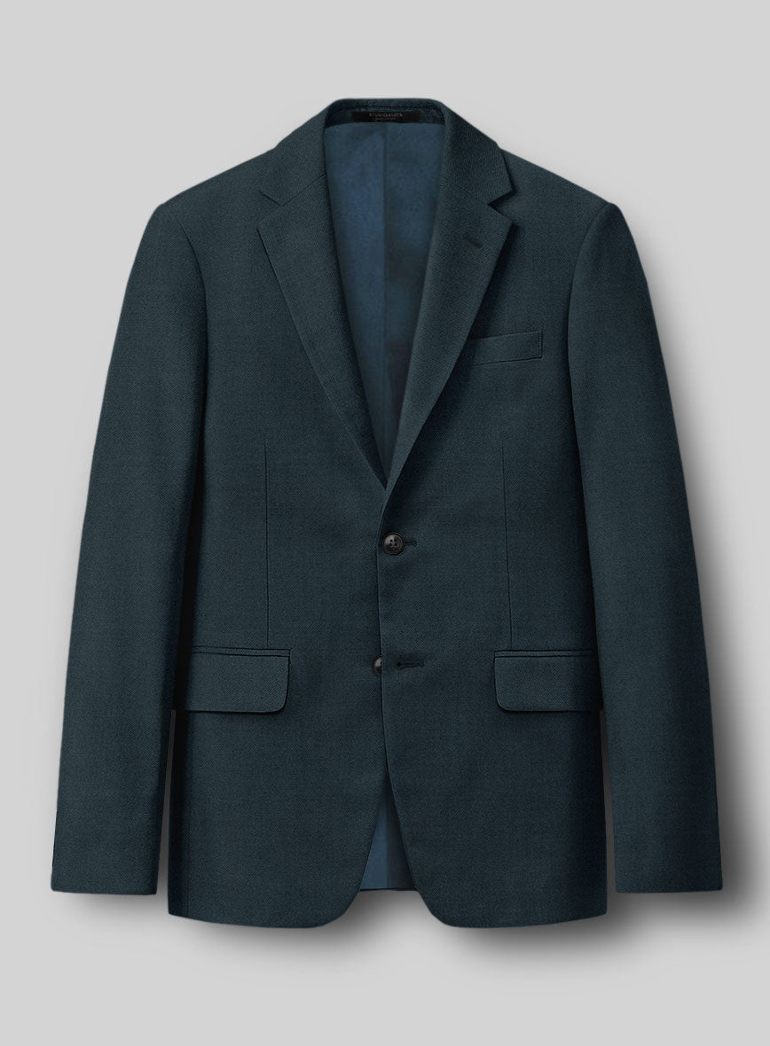 Reda Dark Teal Blue Wool Jacket - StudioSuits
