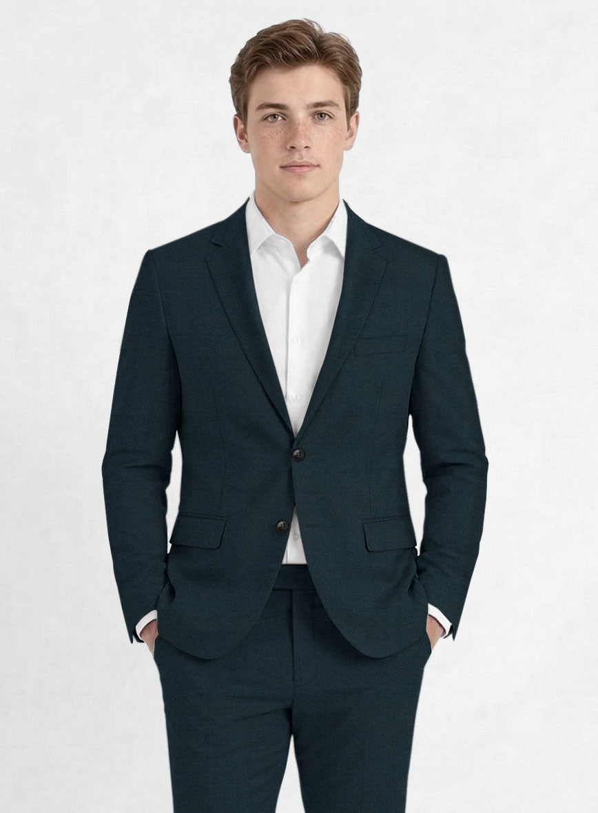 Reda Dark Teal Blue Wool Jacket - StudioSuits