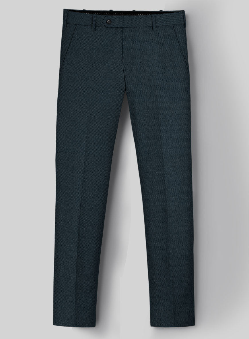 Reda Dark Teal Blue Wool Pants - StudioSuits