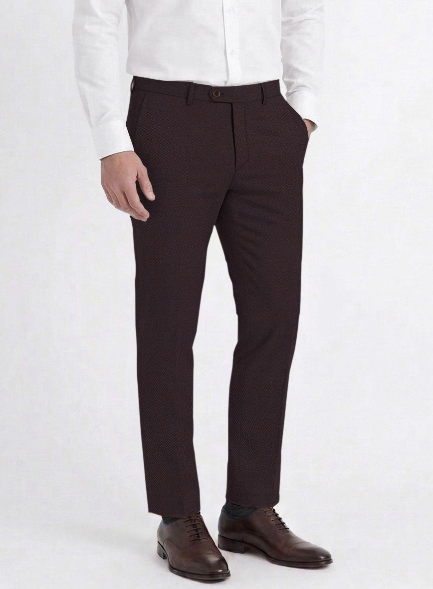 Reda Dark Wine Wool Pants - StudioSuits