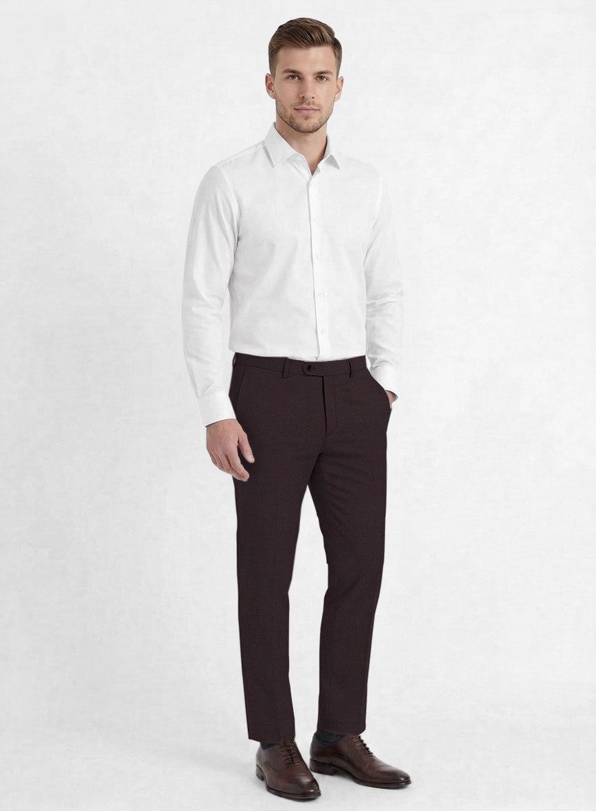 Reda Dark Wine Wool Pants - StudioSuits