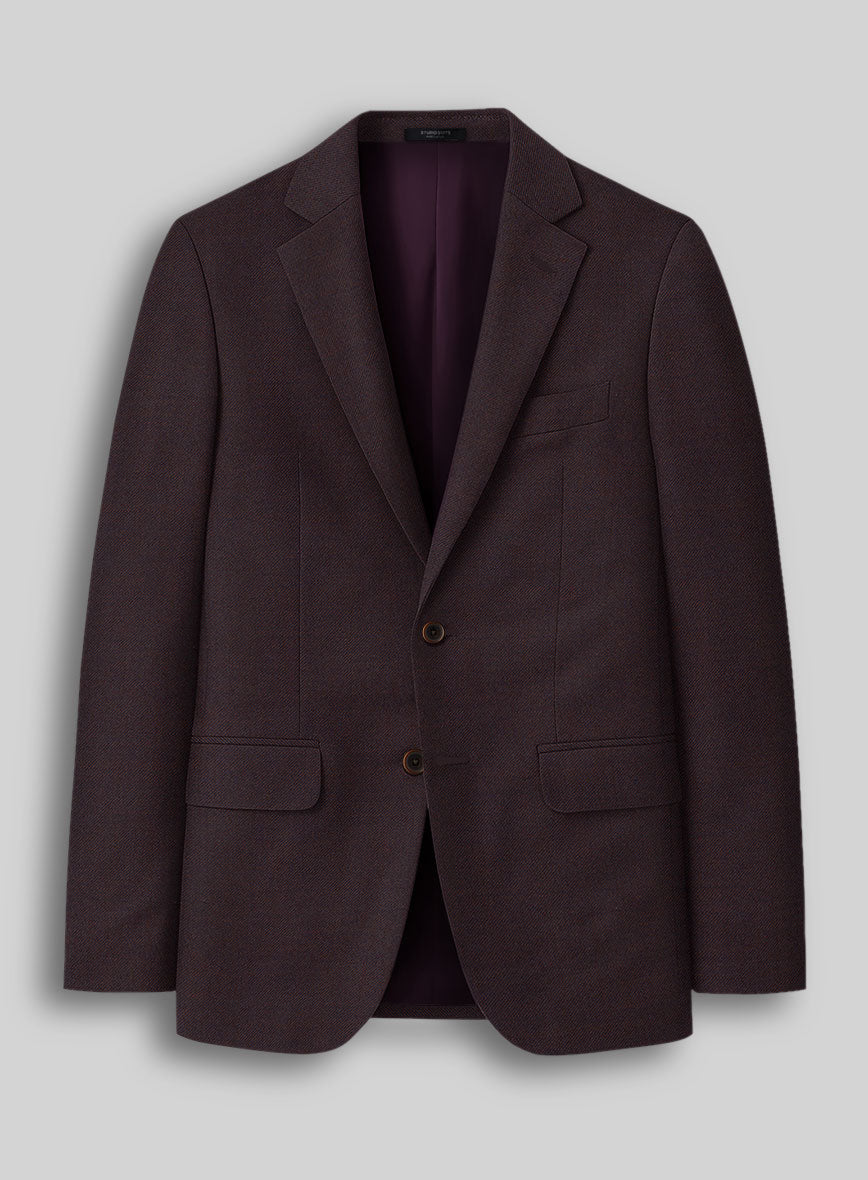 Reda Dark Wine Wool Jacket - StudioSuits