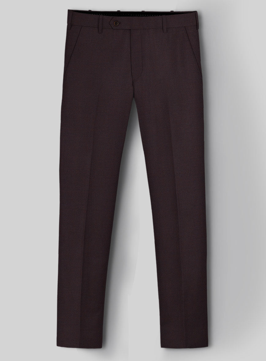 Reda Dark Wine Wool Pants - StudioSuits
