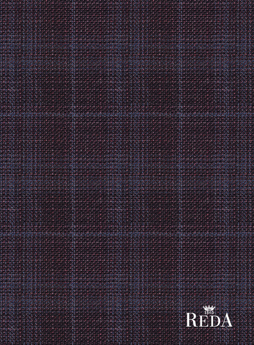 Reda Delgue Purple Checks Wool Pants - StudioSuits