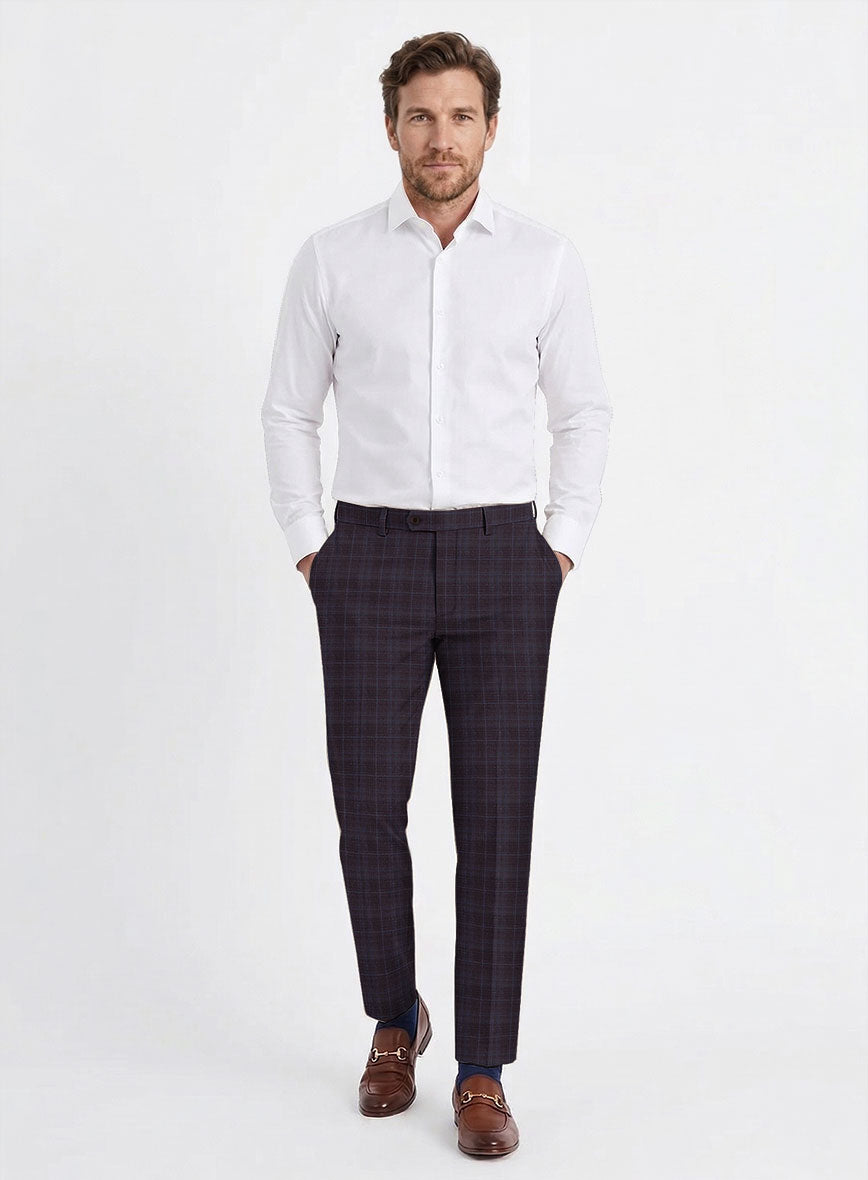 Reda Delgue Purple Checks Wool Suit - StudioSuits