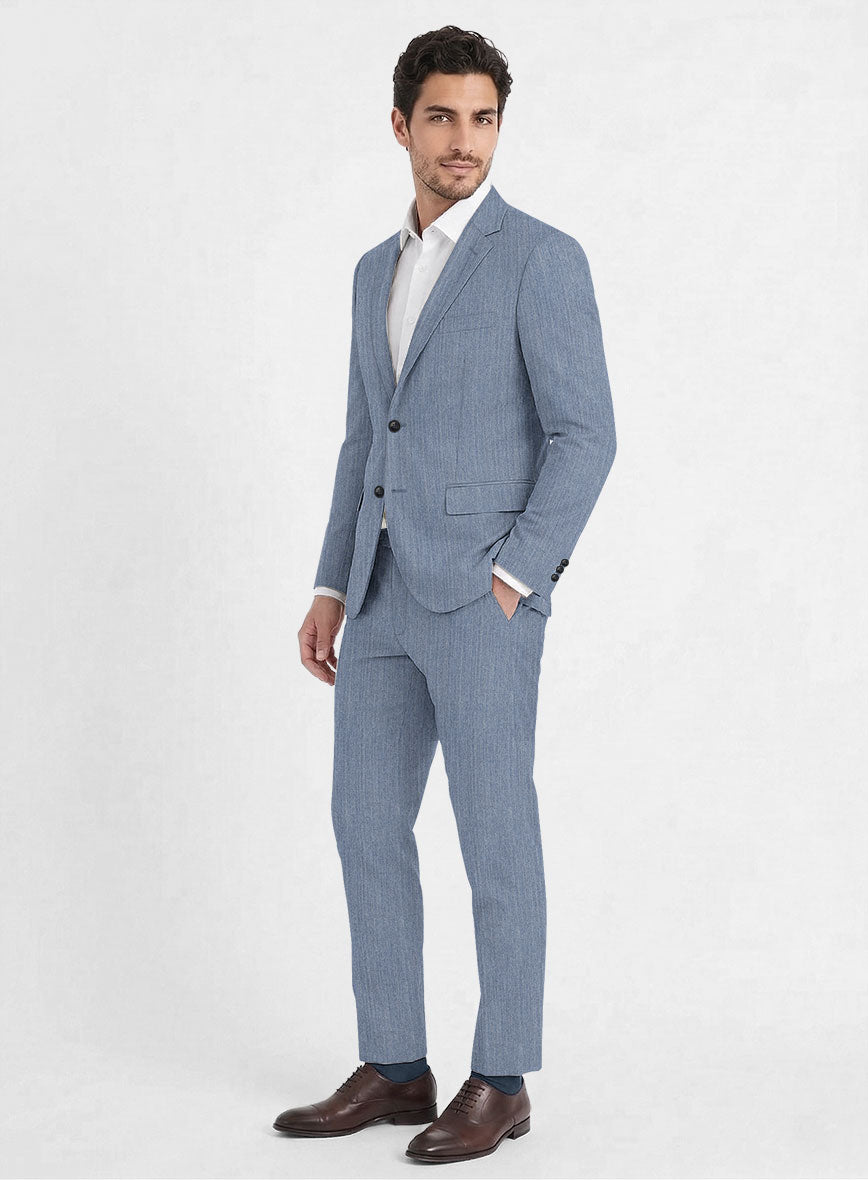 Reda Denim Light Blue Wool Suit - StudioSuits