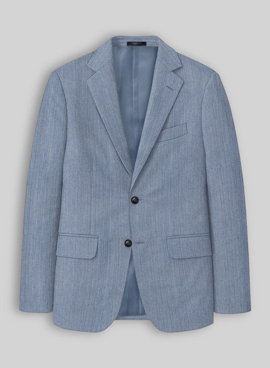 Reda Denim Light Blue Wool Jacket - StudioSuits