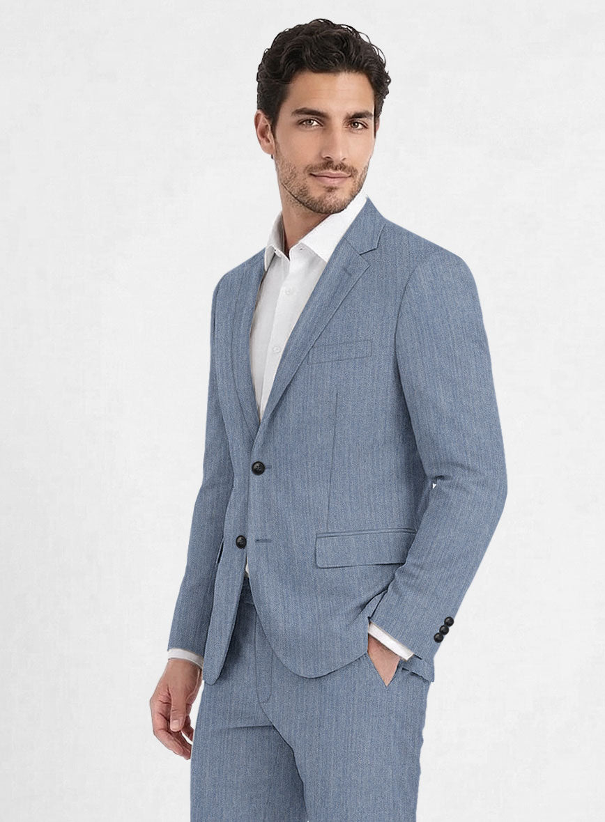 Reda Denim Light Blue Wool Jacket - StudioSuits