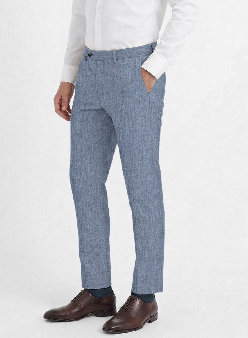 Reda Denim Light Blue Wool Pants - StudioSuits