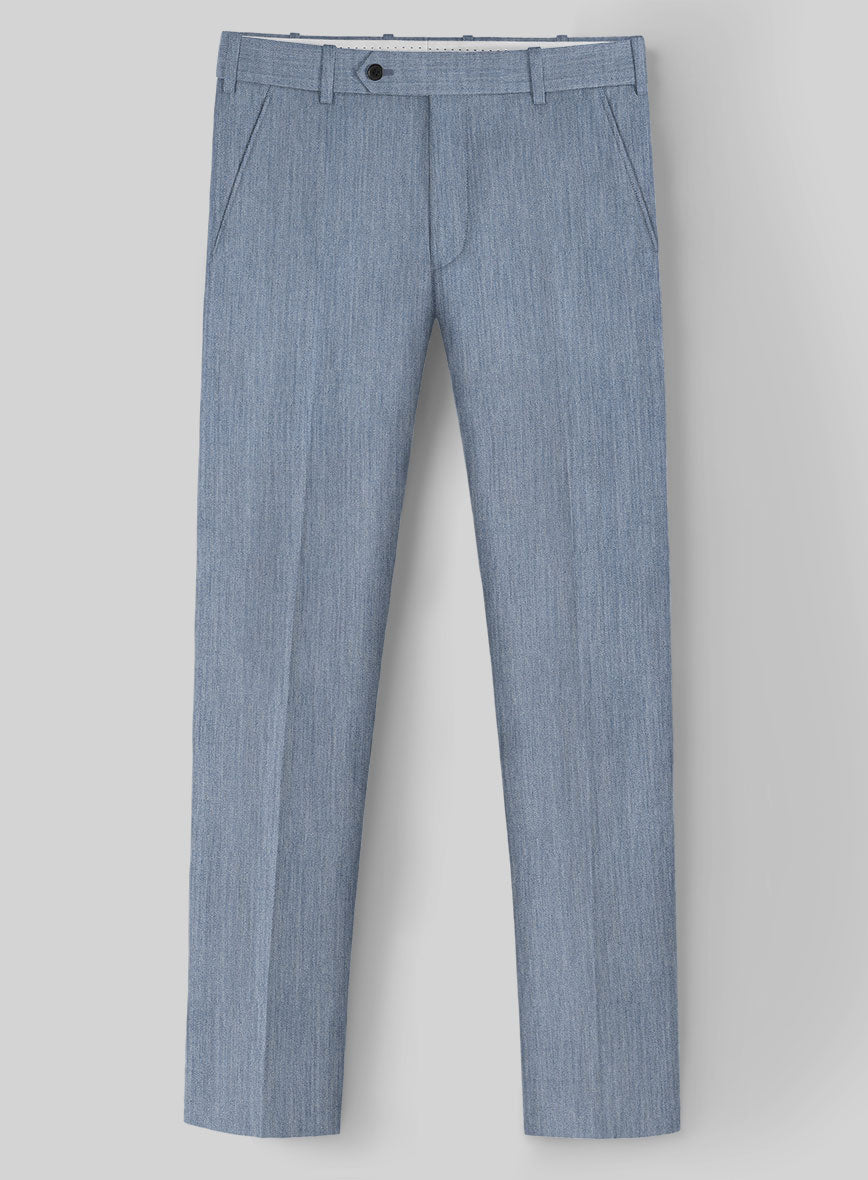 Reda Denim Light Blue Wool Pants - StudioSuits
