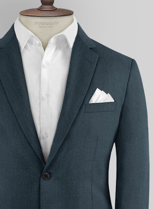 Reda Ebony Blue Wool Jacket - StudioSuits