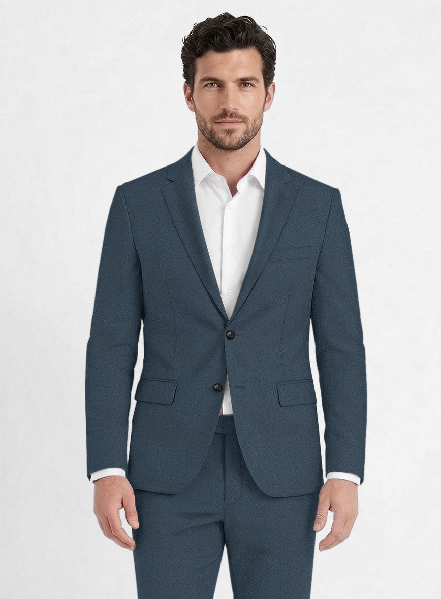 Reda Ebony Blue Wool Suit - StudioSuits