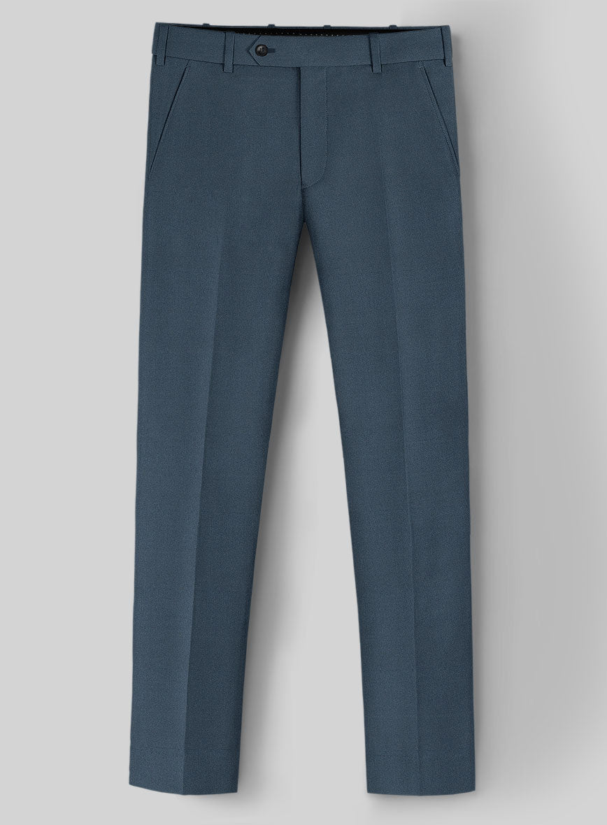 Reda Ebony Blue Wool Pants - StudioSuits