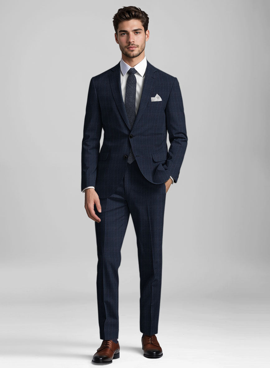 Reda Elian Blue Checks Wool Suit - StudioSuits