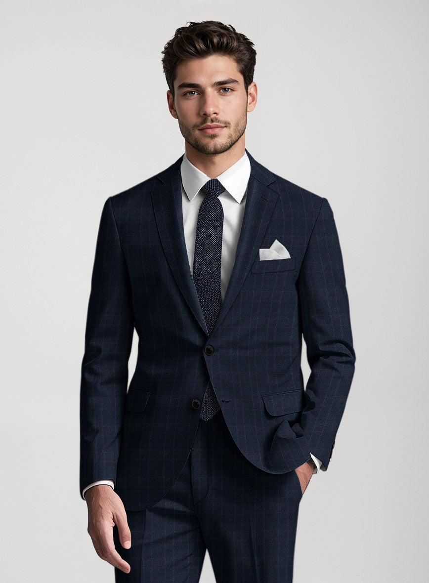 Reda Elian Blue Checks Wool Jacket - StudioSuits
